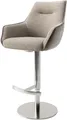 Produktbild: DELIFE Barhocker Alja-Flex, Drehfußhöhenverstellbar Edelstahl Materialmix Mikrofaser Schlamm / Bou