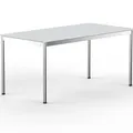 Produktbild: VERSEE SYSTEM8X Höhenverstellbarer Schreibtisch 160 x 80 cm in Lichtgrau - Für Büro/Home-Office im Metall Chrom Design