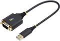 Produktbild: StarTech.com 1ft (30cm) USB to Serial Adapter Cable, COM Retention, RS232 - Kabel USB / seriell - USB (M) zu DB-9 (M) schraubbar - 30.5 cm - robust, geformt (1P1FFC-USB-SERIAL)
