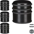 Produktbild: 4 x Türstopper für den Boden, schwerer Türpuffer, für Türen & Fenster bei Luftzug, 3 Gummiringe, ∅ 7 cm, schwarz