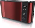 Produktbild: Arendo Toaster, 1 langer Schlitz, für 2 Scheiben, 1000 W, Langschlitz, Brötchenaufsatz, Wärmeisolierendes Gehäuse, Display, rot