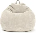 Produktbild: Green Bean® Indoor Sitzsack 90x110cm EPS-Perlen Füllung & Cordstoff Kuschelig Weich Waschbar - Drinnen Bodenkissen Liegekissen Sitzkissen Sitzhocker Relax-Sessel Kinder Erwachsene Stoff Beige
