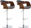 Produktbild: CLP 2er Set Barhocker Kingston Stoff drehbar mit Höhenverstellung,walnuss/dunkelgrau