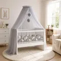 Produktbild: Baby Fancyroom Betthimmel für Babybett, Prinzessin Babywiege, Moskitonetz, Beistellbett Himmel, Babyzimmer Deko, Baldachin Premium Tüll (Hellgrau...