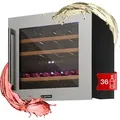 Produktbild: Klarstein - Vinsider 36 Weinkühlschrank 2 Kühlzonen 5-22°C 85l Edelstahl