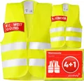 Produktbild: PURAHELP Warnwesten Auto 5er Set | EN ISO 20471 | Mit Kinderweste | Reflektieren