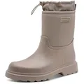 Produktbild: Gummistiefel TAMARIS, Damen, Gr. 36, taupe, Synthetik, Textil, unifarben, Schuhe Gummistiefel, Blockabsatz, Boots mit Textileinsatz am Schaftrand