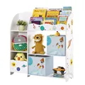 Produktbild: SONGMICS Kinderzimmerregal, Spielzeug-Organizer, Bücherregal für Kinder, multifunktionale Ablage mit 2 Aufbewahrungsboxen, Sticker mit Weltall-Motiven, Kinderzimmer, Schlafzimmer, weiß GKR42WT