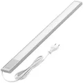 Produktbild: Oktaplex lighting LED Unterbauleuchte flach Unterbauleuchte Küche LED 57,5cm Alu 730lm 10,4W, LED, warmweiß, 3000K Unterschrankleuchte Küche mit Schalter silberfarben 4,90 cm x 57,50 cm x 1,43 cm