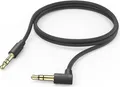 Produktbild: Hama Aux-Kabel 3,5 mm Klinke - 3,5 mm Klinke, 90° Winkelstecker, 1,0 m, Schwarz (00201528)