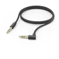 Produktbild: Hama Aux Kabel, 3,5mm Klinke, 1m (90° Gewinkelt, Klinkenkabel, Audio Kabel für Kopfhörer, Smartphone, Lautsprecher, Boxen, PC, Auto, Stereo) Schwarz