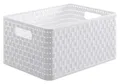Produktbild: ROTHO Country Aufbewahrungskorb Dekokorb Regalkorb Kunststoff Weiß 36,8 x 27,8cm