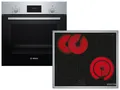 Produktbild: Bosch HBD231CR62 Set Backofen HBF133BR0 Edelstahl + Glaskeramikkochfeld PKN645BA2E + Backblech HEZ431002
