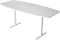 Produktbild: Kerkmann Konferenztisch Move 3 weiß Tonnenform, T-Fuß-Gestell weiß, 250,0 x 100,0 x 72,0 - 120,0 cm