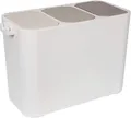 Produktbild: ONVAYA® Mülltrennsystem Ben 27 L | drei Fächer | Mülleimer Abfalleimer cremeweiß