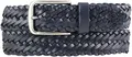 Produktbild: BELTINGER Flecht-Gürtel aus Vollrindleder 3,5 cm | Flecht-Ledergürtel für Damen Herren 35mm | Geflochtener Gürtel mit silberner Schließe | Marine 85cm