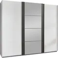 Produktbild: Wimex Schwebetürenschrank Bern (Schwebetüren, Einlegeböden, Kleiderstange, Spiegel, 1-St., Kleiderschrank) 270x64x210cm weiß Raw Steel Spiegel