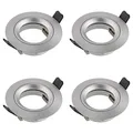 Produktbild: SEBSON Gehäuse für Einbaustrahler mit GU10 Fassung LED Halogen 230V - Einbaurahmen Aluminium, Lochdurchmesser 65mm (min. 60mm, max. 70mm) für Deckenbeleuchtung - 4er Set