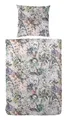 Produktbild: 135x200 cm Mako-Satin-Bettwäsche Geblümt Grau / Mehrfarbig 243221-084