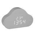 Produktbild: TFA Dostmann Digitaler Wolken Wecker Clocco Cloud, 60.2040., Kinderwecker, unsichtbares Display, mit Anzeige von Uhrzeit oder Datum, inkl Innentemperatur, 3 Helligkeitsstufen, grau