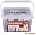 Produktbild: Connex Universalschrauben 5,0 x 80 mm - 140 Stück im Set - Senkkopf - TX-Antrieb - Teilgewinde - Gelb verzinkt / Schrauben-Set / Schrauben-Eimer / B30196