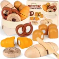 Produktbild: Children's Kitchen Play Kitchen Accessories Made of Wood, Kitchen Toy Cutting...