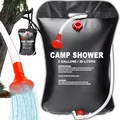 Produktbild: Retoo Campingdusche, 20L / 5 Gallonen, Solarbetrieben Solar Dusche Tasche, Solar Heizung, Solardusche, Outdoor Gartendusche, Tragbare Solar-Wassersack für Garten, Reisedusche mit Duschkopf Schlauch