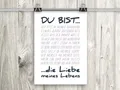 Produktbild: artissimo, Poster mit Spruch, Din A4, PE0063-DR, Du bist..., Bild mit Spruch, Spruchbild, Wandbild, Plakat, Kunstdruck, Zitat, Sprüche, Wanddekoration, Typographie, Typografie