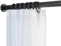 Produktbild: WENKO Duschvorhangstange Luz, Ø 280 mm, ausziehbar, ohne Bohren, geklemmt, Aluminium, Kunststoff, ohne bohren, 110 - 185 cm, aus rostfreiem Aluminium