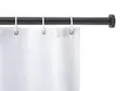 Produktbild: WENKO Teleskop-Duschstange Mod. Luz, ausziehbare Duschvorhangstange inkl. Wandadapter zum Klemmen, Befestigung ohne bohren, aus rostfreiem Aluminium, Ø 28 mm x 110-185 cm, Schwarz