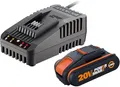 Produktbild: WORX WA3601 Akku mit Ladegerät Set 20V Max - 2 Ah Li-Ion Akku & Ladesstation