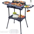 Produktbild: Sommertal BBQ231 Elektrogrill | Balkongrill | 2200W | Camping Grill | 2in1 Tischgrill mit Standfuß | Stufenloser Temperaturregler | Ablagefläche