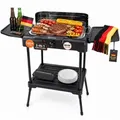 Produktbild: Sommertal BBQ231 Elektrogrill | Balkongrill | 2200W | Camping Grill | 2in1 Tischgrill mit Standfuß | Stufenloser Temperaturregler | Ablagefläche