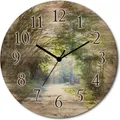 Produktbild: ARTland Holz Wanduhr Funkuhr - schwarzer Zeiger Sonniger Wald Größe: 30x30 cm