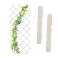 Produktbild: Relaxdays Rankgitter ausziehbar, 3er Set, Rankhilfe Kletterpflanzen, 180x90 cm, Garten, Balkon, Terrasse, Holz, weiß