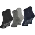 Produktbild: 2 I 4 I 6 Paar ABS Socken Herren Damen Anti Rutsch Socken mit Wolle 21463 - 6 Paar Farbmix 43-46 - Schwarz/Grau/Blau - 43-46