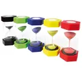 Produktbild: MEGA SANDUHREN-SET XL 5 Stück 5 Zeiten Sanduhr Riesen-Sanduhren Lern-Sanduhr NEU