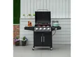 Produktbild: Outsunny Gasgrill BBQ mit 4 Brennern je 3 kw mobiler Grillwagen mit 4 Rädern Grillnetz, Grills, Grillwagen, Metall Schwarz 132,4 x 55 x 109 cm