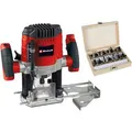 Produktbild: Einhell Oberfräse TC-RO 1155 Kit, 1100 W, 0-55 mm Hubhöhe, mit 15-tlg. Fräser-Set