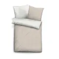 Produktbild: biberna 0840500 Wende-Bettwäsche Garnitur mit Kopfkissenbezug Melange-Flanell 1x 155x220 cm + 1x 80x80 cm, kitt