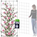 Produktbild: KADAX Rankgitter 65 x 170cm, Rankhilfe aus Stahl, Wandgitter für Pflanzen, Garten, Balkon, Terrasse, Drahtgitter, Kletterhilfe, Pflanzengitter, Spalier, wandbefestigung, schwarz