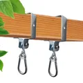 Produktbild: Spielturmking® Schaukelhaken 90x90 [2 Stück] Stahl verzinkt - Schaukelschelle mit Nylonlager und Karabinerhaken flüsterleise Schaukel Befestigung Schaukelhaken für Holzbalken 9x9 Schaukel Aufhängung