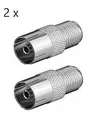 Produktbild: 2x F-Adapter F-Buchse auf Koax-Buchse SAT TV Adapter Anschluss Kabel 11840