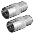 Produktbild: 2x F-Buchse - KOAX Kupplung SAT TV Kabel Adapter Verbinder Antennen IEC digital