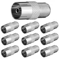 Produktbild: ✅F-Stecker Adapter F-Kupplung | Koax-Buchse 10 Stück Satstecker F-Adapter