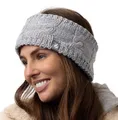 Produktbild: Heat Holders Frauen Damen Stirnband Strickstirnband hellgrau Zopfmuster Winter