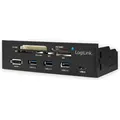 Produktbild: LogiLink USB HUB 3.0 mit 6-fach Kartenleser schwarz - Schwarz