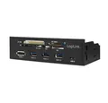 Produktbild: LogiLink UA0341 Multifunktions-Panel Adapter, USB HUB 3.0, schwarz, 5,25