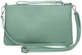 Produktbild: Caspar Kompakte Leder Clutch Damen Umhängetasche Abendtasche mit verstellbarem Schultergurt - CLASSIC LINE - Modell No.834 - Made in Italy, Farbe:mint grün