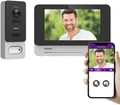 Produktbild: Philips WelcomeEye Wireless Video-Türsprechanlage Bluetooth, WLAN Komplett-Set Schwarz/Grau, Aluminium